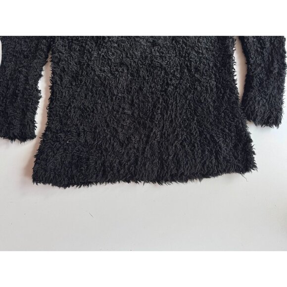 R13 Black Wool Blend Teddy Bear Crew Neck Oversized Sweater Dress, Size S - Picture 9 of 13